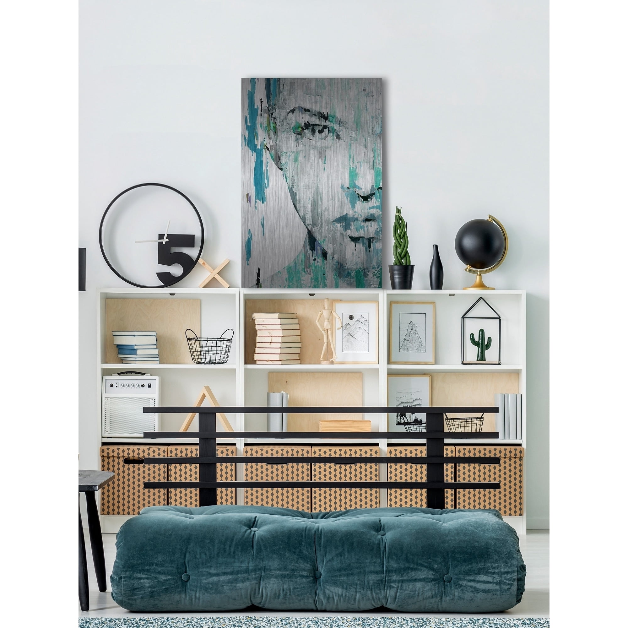 Parvez Taj Half Face Portrait Aluminum Wall Art