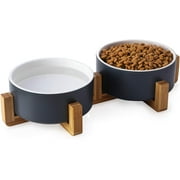 Y YHY 24oz Elevated Ceramic Dog Bowls,Non-Slip Stand,Small Dog and Cat Bowls for Food/Water,Neck Protection,Easy Clean,Suitable for Small Large Dogs/Cats,Dishwasher Safe