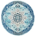 thumbnail image 3 of SAFAVIEH Madison Dalia Oriental Area Rug, Teal/Navy, 6'7" x 6'7" Round, 3 of 12