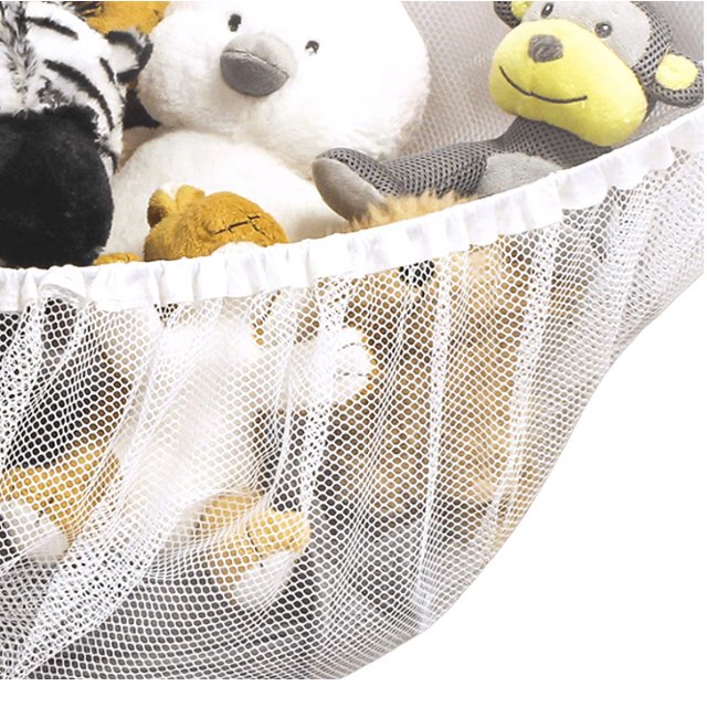 Hamaca de juguete, blanca, organice animales de peluche y juguetes para niños con esta hamaca de malla, gran decoración, organización ordenada de juguetes y animales de peluche para niños,
