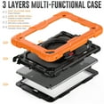 thumbnail image 4 of TECH CIRCLE Case for Apple iPad Mini (7.9") Tablet - [Built with Screen Protector] Heavy Duty Protection Rugged Case with Kickstand Portable Handle Drop Proof Cover, Orange, 4 of 10