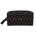 thumbnail image 2 of Uemuo Red Poker Pattern Portable Toiletry Bags with Handle, Waterproof travel Make up Bags for Women, Large Capacity Travel Cosmetic Bags, 2 of 9