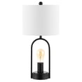 thumbnail image 4 of SAFAVIEH Faust 20 in. 2-Light Modern Black Iron Table Lamp with White Cotton Shade, 4 of 6