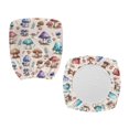 thumbnail image 2 of CHAQLIN Cute Watercolor Mushroom Rotating Chair Slipcover with Polyester Fabric, Set of 2 Removable Covers for High Back Computer Office Chair, 2 of 8