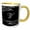Yellow/White, variant on 3drose, Image of Scrolly Victorian Style Letter W, 11oz Two-tone Black Mug