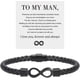 thumbnail image 1 of To My Man, Infinity Leather Bracelet Husband Gifts From Wife I Love You Forever And Always Bracelet Boyfriend Anniversary Birthday Christmas Fathers G, 1 of 5