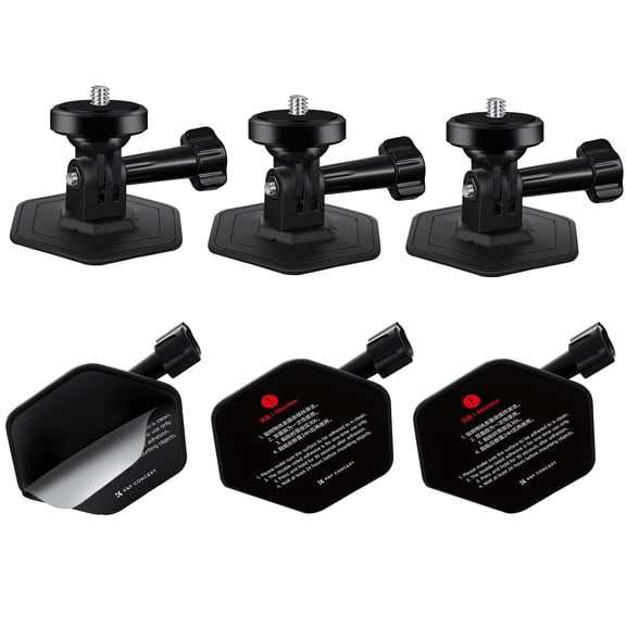 K&F CONCEPT 3Pack Flexible Adhesive Helmet Mount for GoPro Hero 13/12/11/10/9/8/7, DJI Osmo Action 3/4/5 Pro, Insta360 X5 X4 X3 Flat Curved Surfaces Sticky Mount, Action Camera Accessories