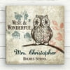 Wise Owl Personalized Teacher Gift Canvas, 16x16