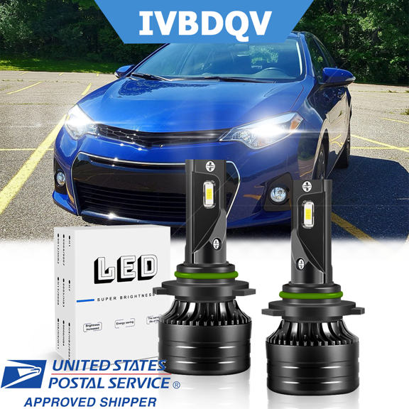 IVBDQV 9006 LED Headlight Bulbs For Toyota Corolla 2005-2008 Low Beam 6000K White 2Pcs