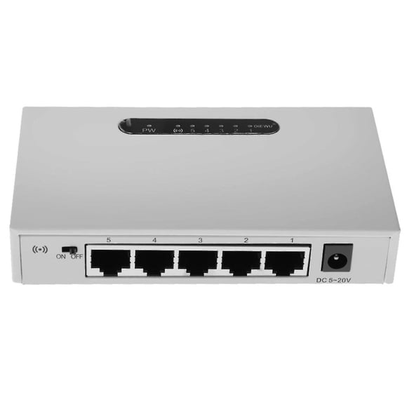 5port 10/100m Fast Desktop Network Switch Ethernet Switch Lan Adapter White