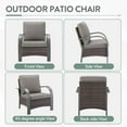 thumbnail image 3 of PARKWELL Outdoor Patio Chairs Set of 2,Wicker Rattan Deep Seat Cushioned Lounge Armchairs with Gray Cushions for Porch Balcony Backyard,Brown Wicker, 3 of 10