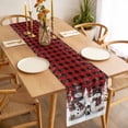 thumbnail image 3 of Red Plaid Christmas Table Runner 48 Inches Long Farmhouse Dress Scarves, Snowman Snowflake Winter Birds Dining Tablerunner for Coffee Table/Kitchen Island/Party Décor, 13" x 48", 3 of 8