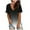 Black, variant on HongQid Women's V Neck T Shirts Casual Rolled Short Sleeve Side Split Summer Tops Loose Tees