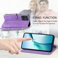 thumbnail image 3 of Phone Case for Motorola Moto G55 5G, Shockproof PU Leather Wallet Case with Card Slots Anti-Scratch Stand Magnetic Flip Zipper Pocket Cover for Motorola Moto G55 5G, Purple, 3 of 11