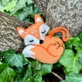 thumbnail image 2 of Sleeping Fox Ornament, Fair Trade Embroidered Wool Christmas Decor Handmade in Peru, 2 of 4