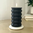 thumbnail image 3 of Mainstays Single Wick 3" x 5" Bubble Pillar Candle, Unscented, Black, 3 of 7