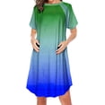 thumbnail image 3 of Sentmoon Robe de Maternité Col Rond Coupe Régulière Respirante Robes Bohèmes pour Femmes avec Imprimé Manches Courtes Été 2026 Basique avec Fermeture Éclair Robe pour Femmes Confortable TTG, 3 of 4