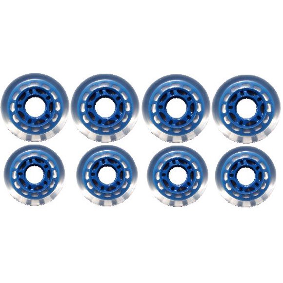 BLUE Inline Skate Wheels HiLo Set 72/80mm 78a INDOOR
