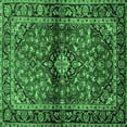 thumbnail image 1 of Ahgly Company Machine Washable Indoor Square Medallion Emerald Green Traditional Area Rugs, 5' Square, 1 of 4