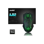 Ajazz AJ52 Watcher RGB Backlit Ergonomic Gaming Mouse, 2500 DPI A5050 7 Programmable Buttons Wired Gaming Mice for Windows Mac OS Linux, Competitor Black Star Verison