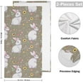 thumbnail image 2 of SKYSONIC 2 Pack Watercolor Bunny Hand Towels, Easter Flowers Leaves Kitchen Towel Ultra Soft and Absorbent,Decorative Fingertip Face Towel for Bathroom Hotel, 28.3"x14.4", 2 of 6