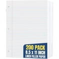 thumbnail image 1 of czcpp-Filler Paper 8 x 11 Wide Rule, Loose Leaf 3-Hole Punched Filler Paper, Legal Ruled, (200/Pack), 1 of 4