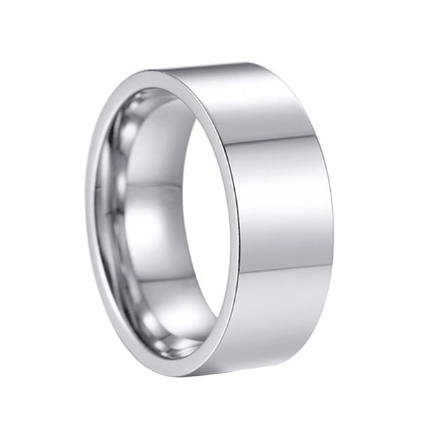 Anillo de acero inoxidable de 6 mm con inscripción, plano y sencillo, para hombre y mujer, talla 6, plateado.
