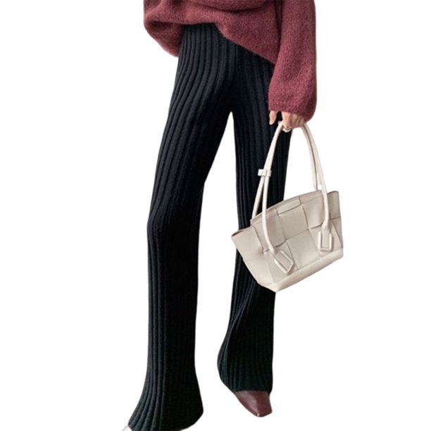Guardurnaity Pantalones largos de cintura alta de estilo informal para mujer, pantalones de pierna ancha para otoño, viajes, senderismo, banquete para Prendas para la parte inferior del cuerpo Negro Guardurnaity AP015849-02