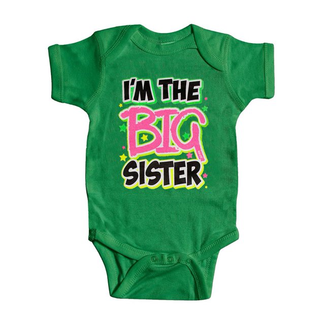 Body Bébé "Je Suis la Grande Sœur" - Vert - 12 Mois