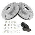 thumbnail image 2 of TRQ Front Performance Brake Pad & Rotor Kit Brake Pads Brake Rotors Set Semi-Metallic Premium G-Coated Fits Select 2005-2015 Toyota Tacoma, 2 of 6