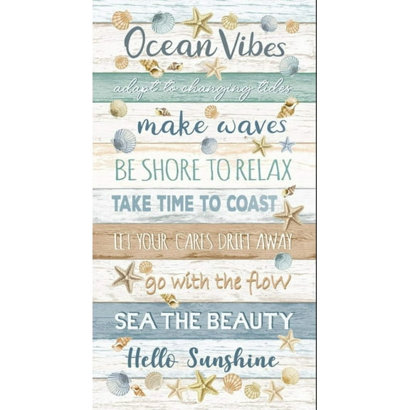 Timeless Treasures Ocean Vibes Panel 100% Cotton Fabric Novelty