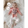 thumbnail image 4 of BemeyourBBs Newborn Baby Girls Outfit I'M My Daddy's Girl Letter Print Romper Floral Pants Set Headband Hat Spring Fall Winter Clothes, 4 of 9