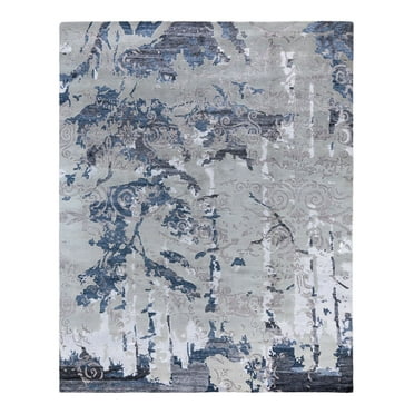 Modern One-of-a-Kind Hand-Knotted Area Rug - Beige, 8' 1" x 10' 1"