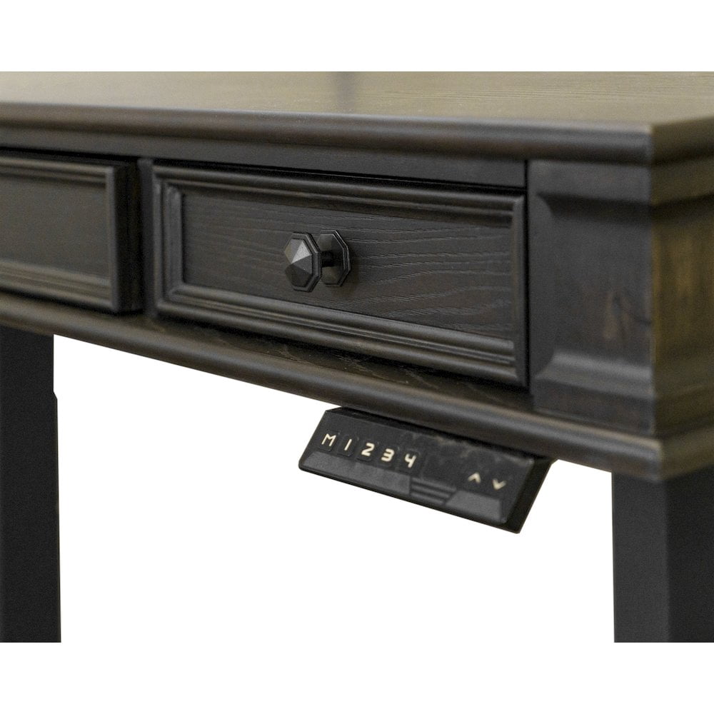 Martin Furniture 60"W Wood Electronic Sit Stand Desk Office in Dark Brown