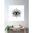thumbnail image 2 of Copy Of Sun Eye Design - Black And White Minimalist Small Eye. Witchcraft Collection Poster Wall Art, Modern Wall Decor For Living Room Bedroom, 16x16 UNFRAMED, 2 of 3