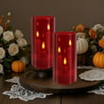 thumbnail image 3 of LED Flameless Candles，Acrylic Glass Cover Battery Operated, Real Wax Candles Warm Color Flickering Light for Festival Wedding Home Party Decor, Red, 3 of 9