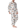 thumbnail image 2 of Lsque Halloween Dachshund Pattern Long Sleeve Pajama Set for Men - Soft 2-Piece Sleepwear and Loungewear Set with Pockets, Comfy Nightwear-Large, 2 of 7