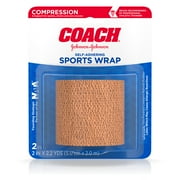 Johnson & Johnson Coach Self-Adhering Elastic Wrap, 2 in x 2.2 yd (Pack of 2)