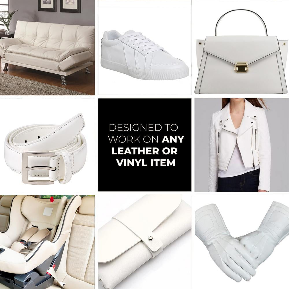 White Leather & Vinyl Repair Kit - Furniture, Couch, Car Seats, Sofa,  Jacket, Purse, Belt, Shoes, Genuine, Italian, Bonded, Bycast, PU, Pleather, No Heat Required