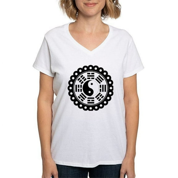 CafePress - Trigram Symbol Women's V Neck T Shirt - Womens Cotton V-Neck T-shirt