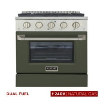 30 in. 4.2 cu. ft. Dual Fuel Range Natural Gas Sealed Burners in Olive Green .