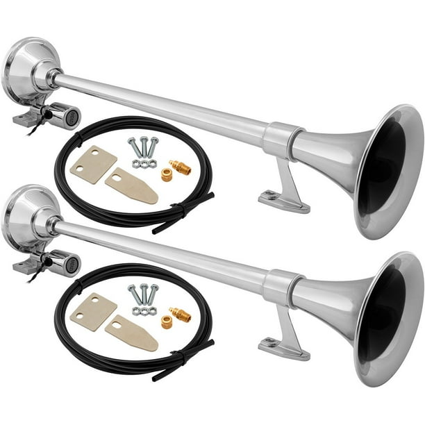 Vixen Horns Train Horn for Truck/Car. Air Horn Chrome Plated Dual Trumpet. Super Loud dB. Fits