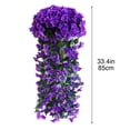 thumbnail image 2 of Flores artificiales colgantes, 2,7 pies de rosal para decoración del hogar, habitación, jardín, boda, interior y exterior (morado), 2 of 6