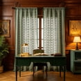 thumbnail image 4 of Openwork Embroidered Curtains Semi Sheer Rod Pocket Drapes for Living Room, Polyester Decorative Window Curtain Panel Light Filtering, 78.8x55.1 Inch, 4 of 6