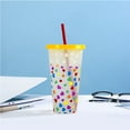 thumbnail image 4 of Under $5 Plastic Straw Cup, Creative Water Cup Heart Shape Cup Pp Plastic Straw Cup Heart Shape Plastic Transparent Straw Cup 710Ml Cold Change Temperature Sensitive Plastic Cup, Limited Time Offer, 4 of 5