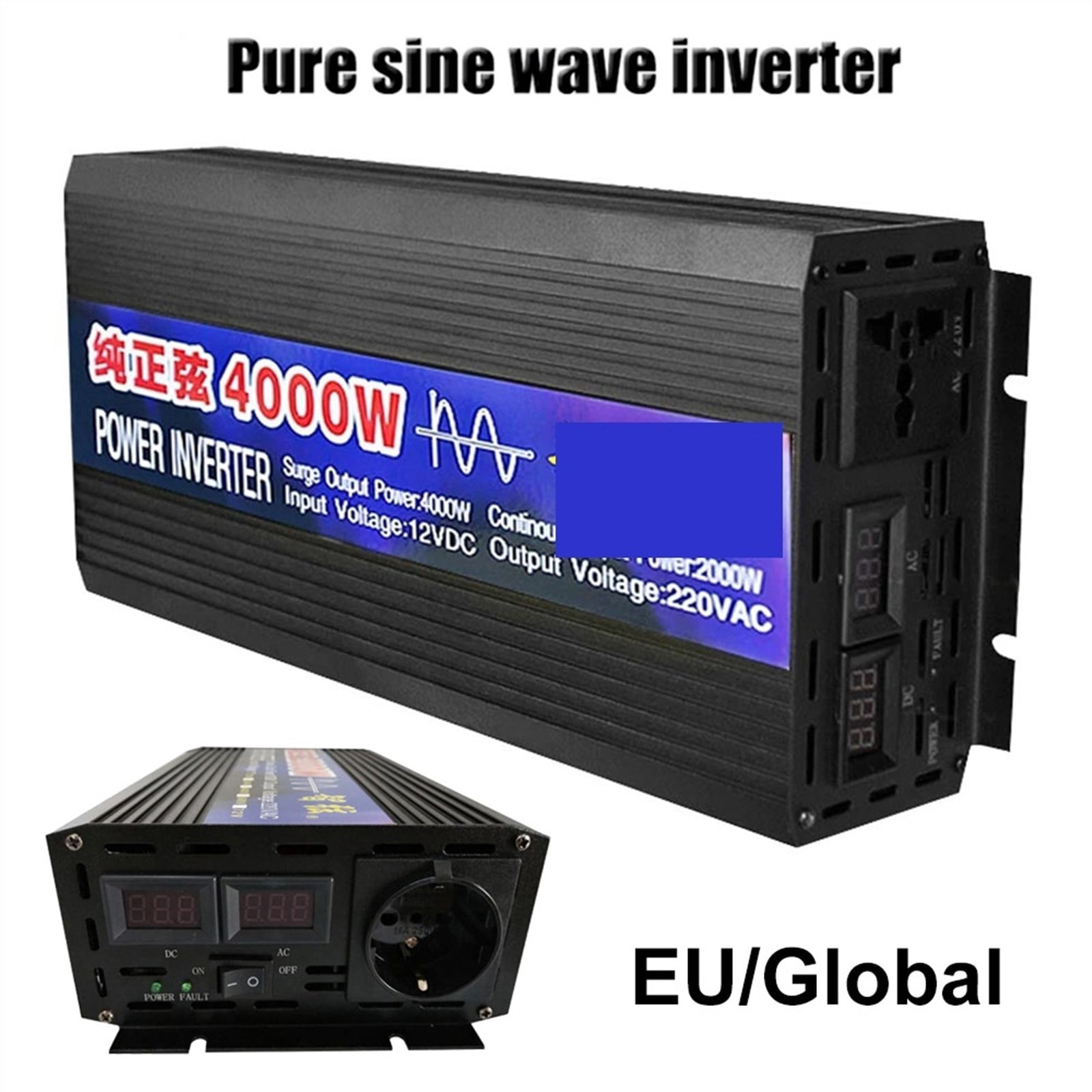 Pure Sine Wave Inverter 4000W 6000W 8000W Power Solar Car Inverter With LED Display DC 12V 24V To AC 110 220 Voltage Converter ,Safety