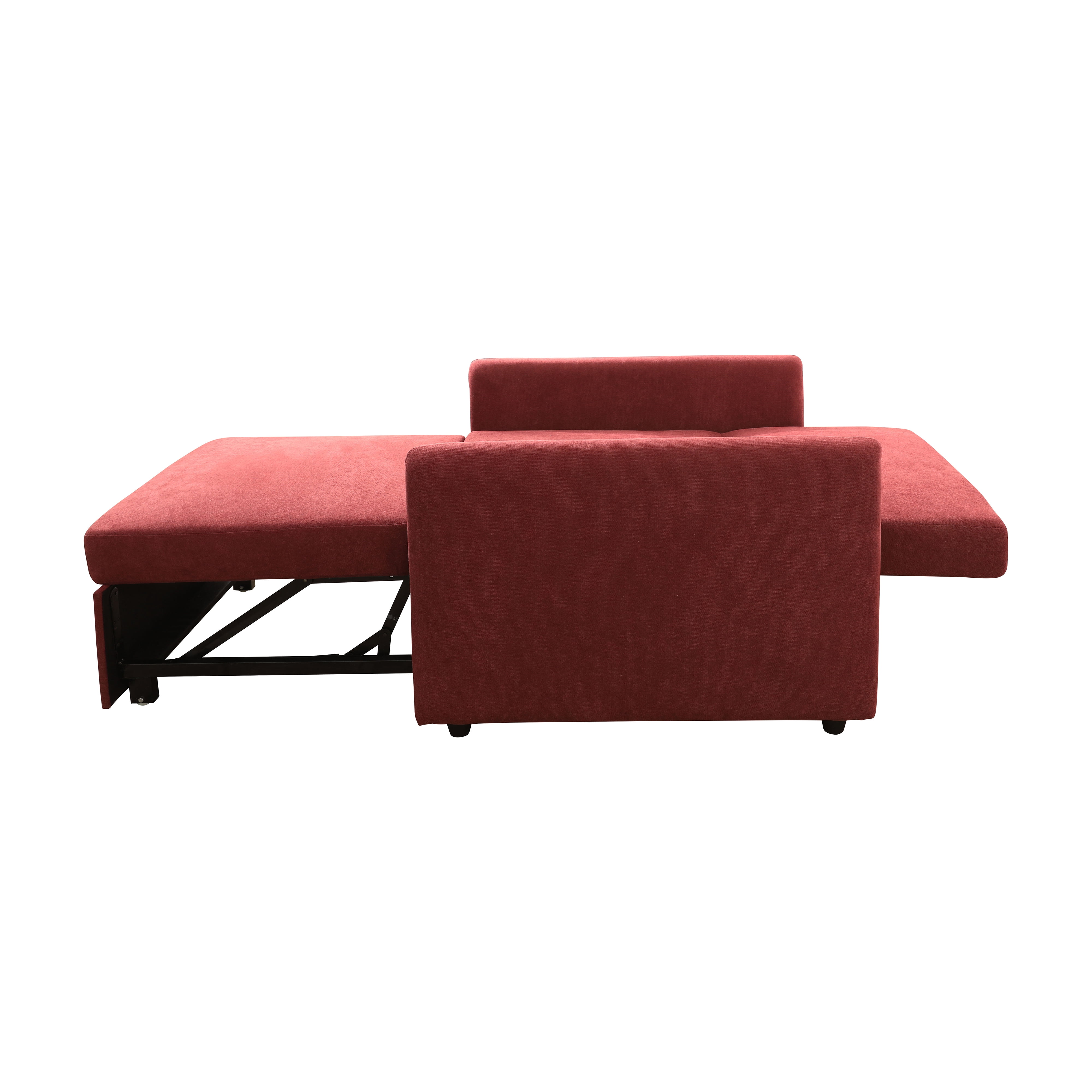 MAYEERTY 36" Modern Upholstered Lint 1-Piece Convertible Sofabed Armchair with Quick-Fold Design for Living Room，Red