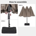 thumbnail image 4 of EastVita Khaki 15ft Patio Umbrella,Patio Double-Sided Umbrella With Base and Crank,Double Sided Outdoor Rectangle Market Umbrella for Patio, Lawn & Garden and Poolside, 4 of 5