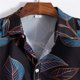 thumbnail image 4 of Camisas Para Hombre Casual Camisa de verano hawaiana de playa de con botón de puño corto de color con estampado de solapa suelta para hombre informal (Black, M), 4 of 7