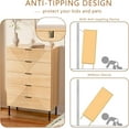 thumbnail image 2 of ANHDAH 5 Drawer Dressers for Bedroom,Mid Century Modern Tall Fluted Dressers,Wood Storage Cabinet Chest of Drawers Dresser for Closet,Entryway (1, Natural Oak), 2 of 8